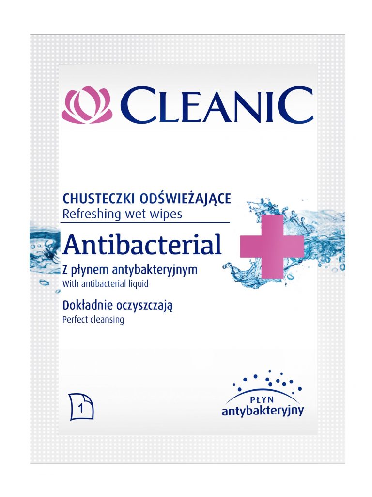 CLEANIC_ CHUSTECZKI ANTYBACTERIAL SASZETKA 1 SZT